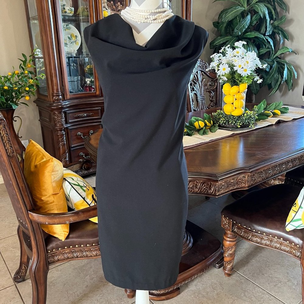 Calvin Klein | black cowl neck dress | size 8